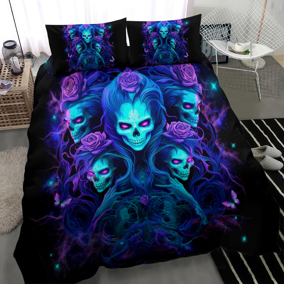 Rose Skull Bedding Set Four Out Of The Five Voices In My Head Think You An Idiot - Wonder Print Shop