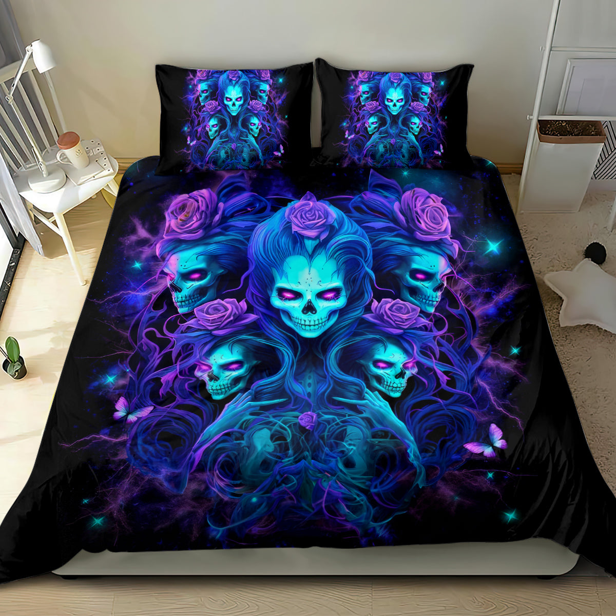 Rose Skull Bedding Set Four Out Of The Five Voices In My Head Think You An Idiot - Wonder Print Shop