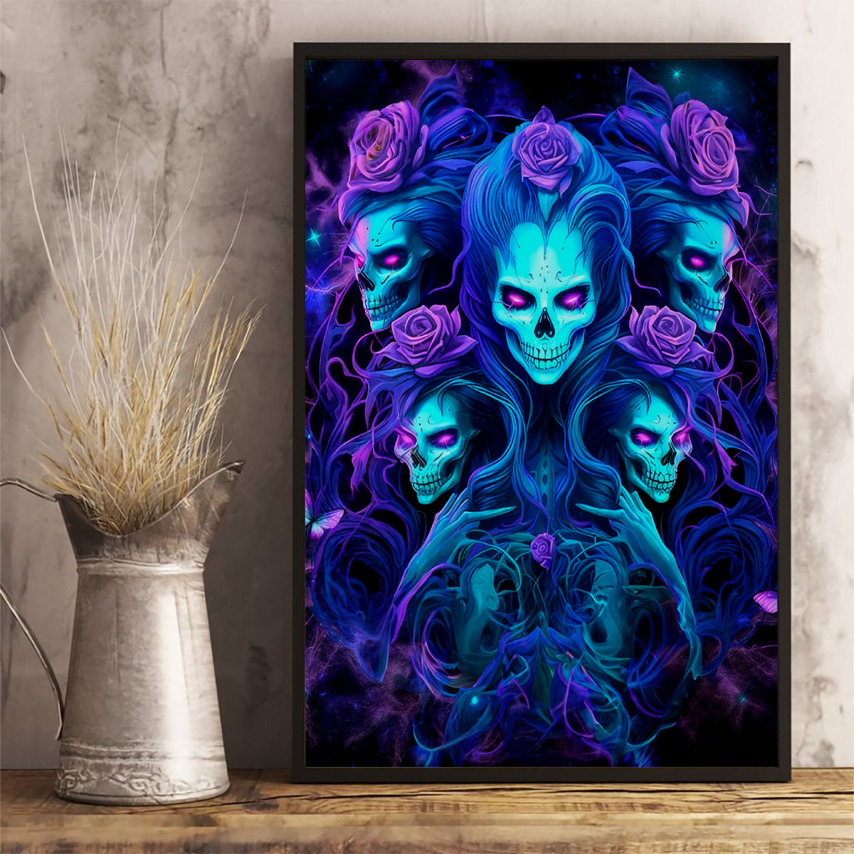 Rose Skull Canvas Wall Art Four Out Of The Five Voices In My Head Think You An Idiot - Wonder Print Shop
