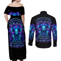 Rose Skull Couples Matching Off Shoulder Maxi Dress and Long Sleeve Button Shirt Four Out Of The Five Voices In My Head Think You An Idiot - Wonder Print Shop