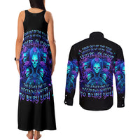 Rose Skull Couples Matching Tank Maxi Dress and Long Sleeve Button Shirt Four Out Of The Five Voices In My Head Think You An Idiot - Wonder Print Shop