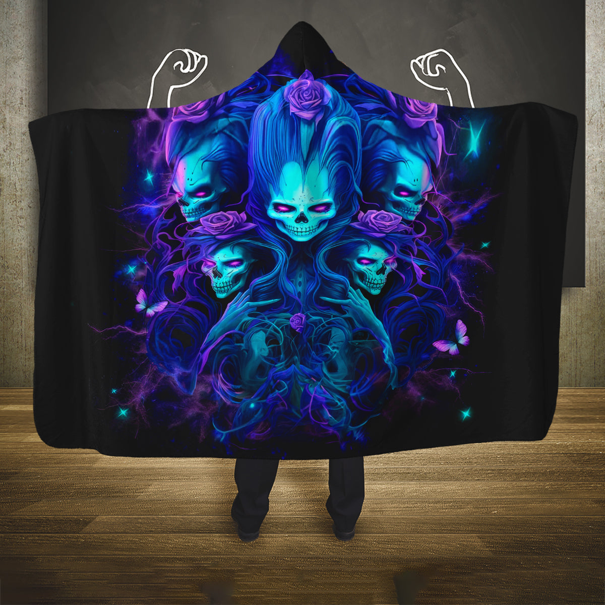 Rose Skull Hooded Blanket Four Out Of The Five Voices In My Head Think You An Idiot