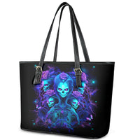 Rose Skull Leather Tote Bag Four Out Of The Five Voices In My Head Think You An Idiot - Wonder Print Shop