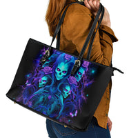 Rose Skull Leather Tote Bag Four Out Of The Five Voices In My Head Think You An Idiot - Wonder Print Shop
