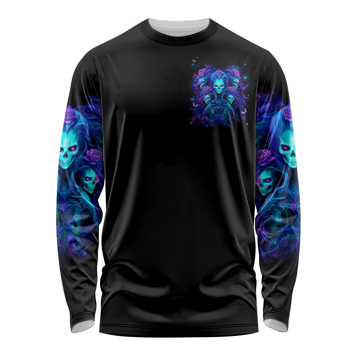 Rose Skull Long Sleeve Shirt Four Out Of The Five Voices In My Head Think You An Idiot - Wonder Print Shop