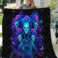 Rose Skull Quilt Four Out Of The Five Voices In My Head Think You An Idiot - Wonder Print Shop