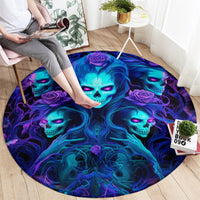 Rose Skull Round Carpet Four Out Of The Five Voices In My Head Think You An Idiot