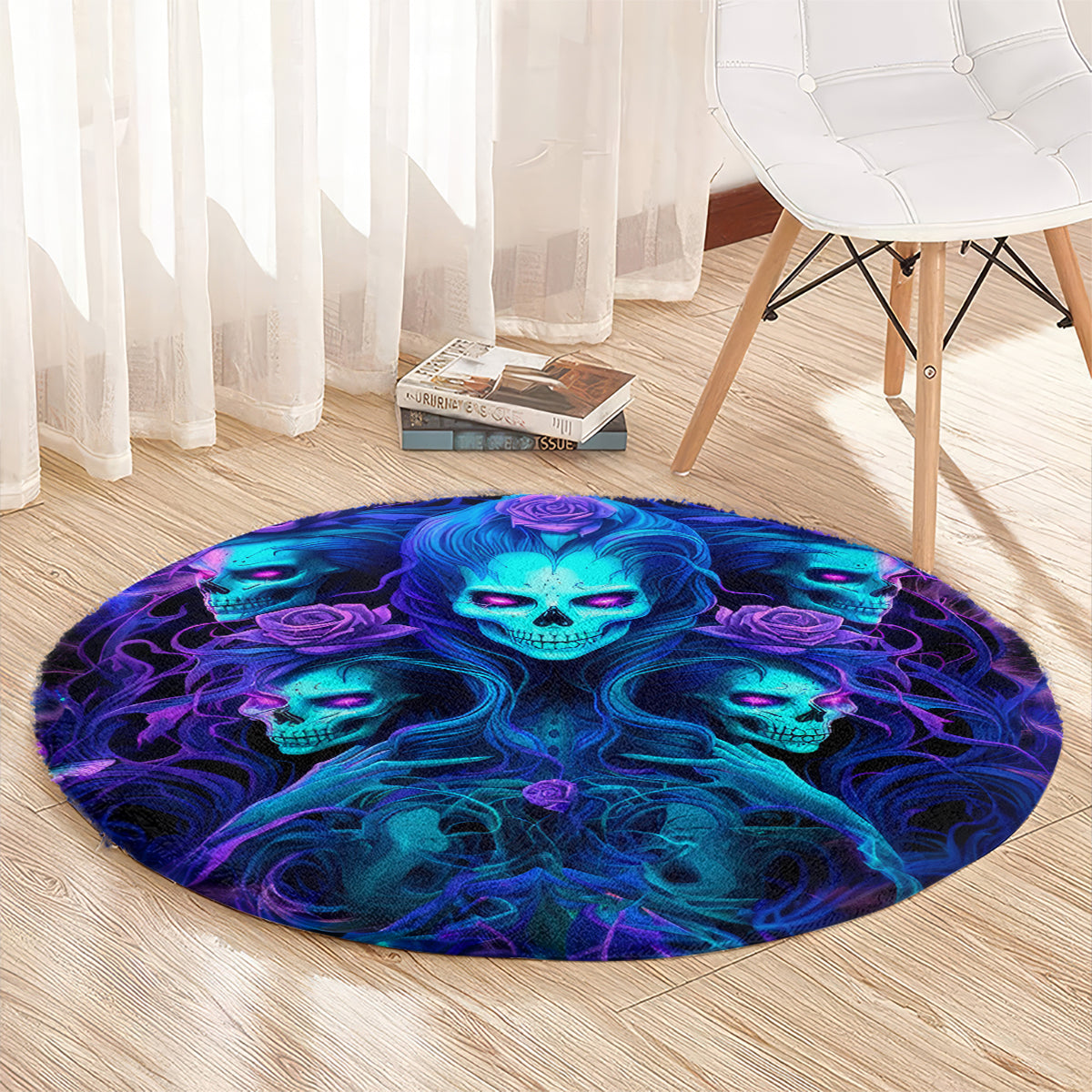 Rose Skull Round Carpet Four Out Of The Five Voices In My Head Think You An Idiot