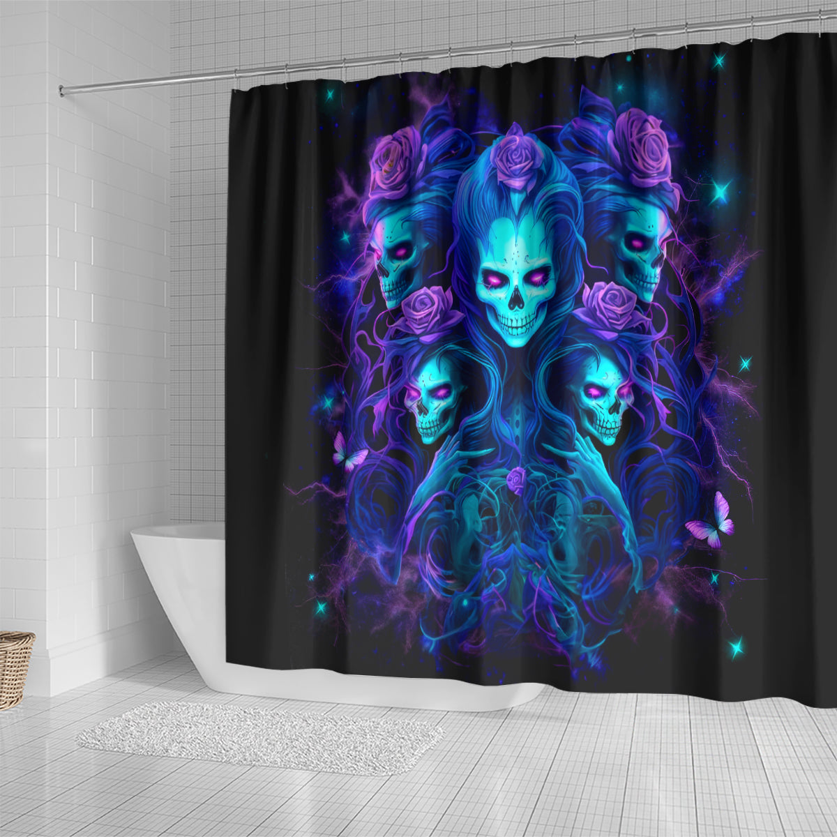 Rose Skull Shower Curtain Four Out Of The Five Voices In My Head Think You An Idiot