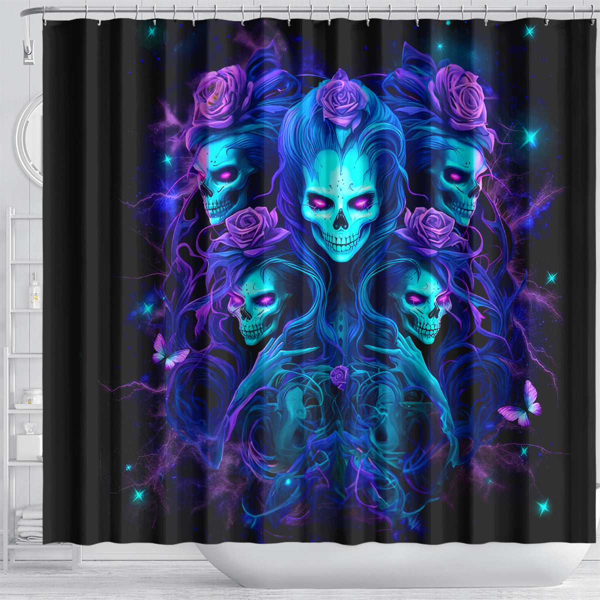 Rose Skull Shower Curtain Four Out Of The Five Voices In My Head Think You An Idiot