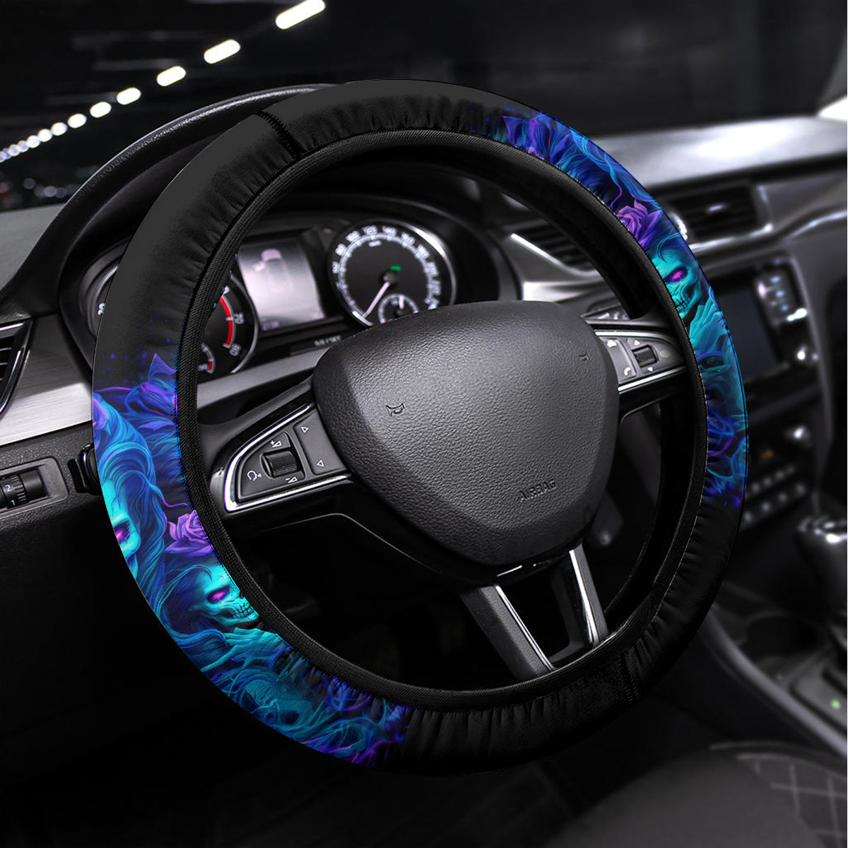 Rose Skull Steering Wheel Cover Four Out Of The Five Voices In My Head Think You An Idiot - Wonder Print Shop