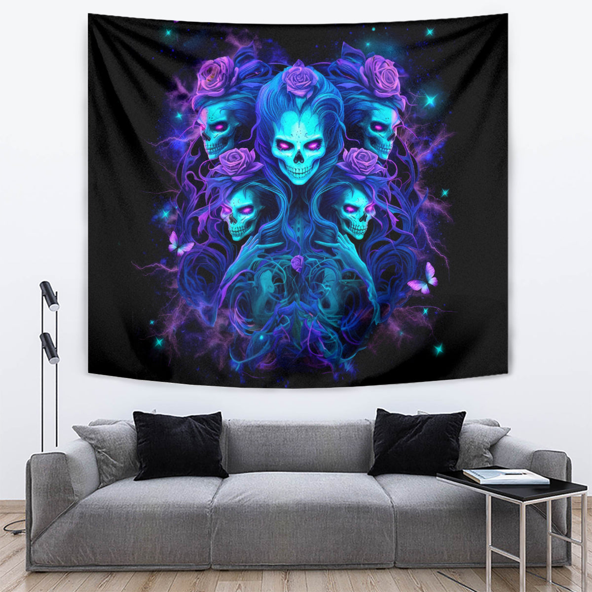 Rose Skull Tapestry Four Out Of The Five Voices In My Head Think You An Idiot - Wonder Print Shop