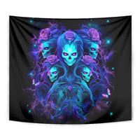 Rose Skull Tapestry Four Out Of The Five Voices In My Head Think You An Idiot - Wonder Print Shop