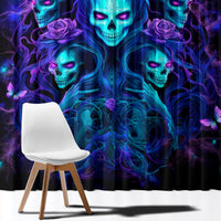 Rose Skull Window Curtain Four Out Of The Five Voices In My Head Think You An Idiot - Wonder Print Shop