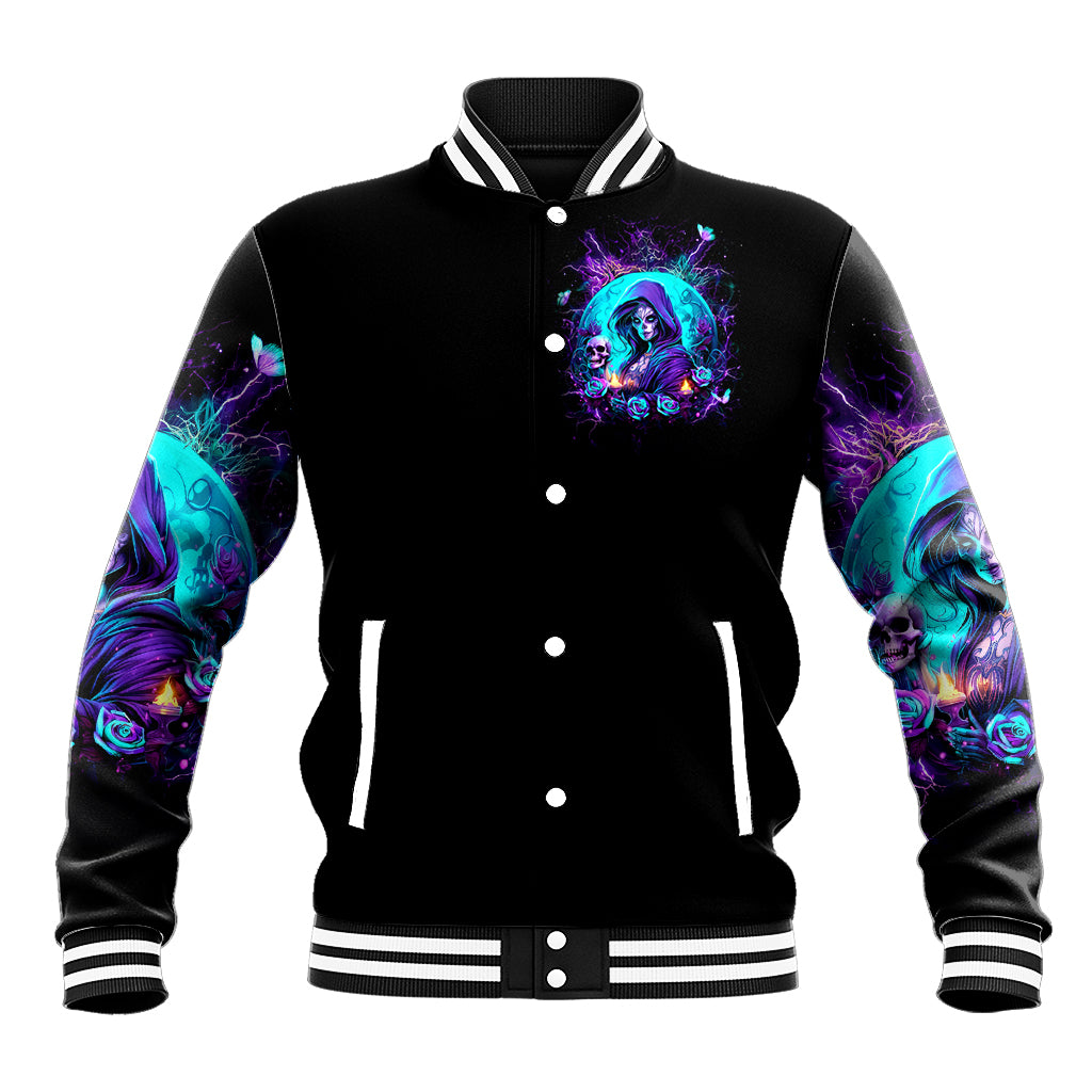 Witch Skull Baseball Jacket Hello Darkness My Old Friend - Wonder Print Shop