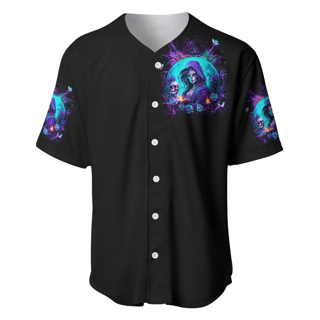 Witch Skull Baseball Jersey Hello Darkness My Old Friend - Wonder Print Shop