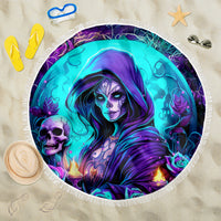 Witch Skull Beach Blanket Hello Darkness My Old Friend - Wonder Print Shop