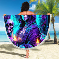 Witch Skull Beach Blanket Hello Darkness My Old Friend - Wonder Print Shop