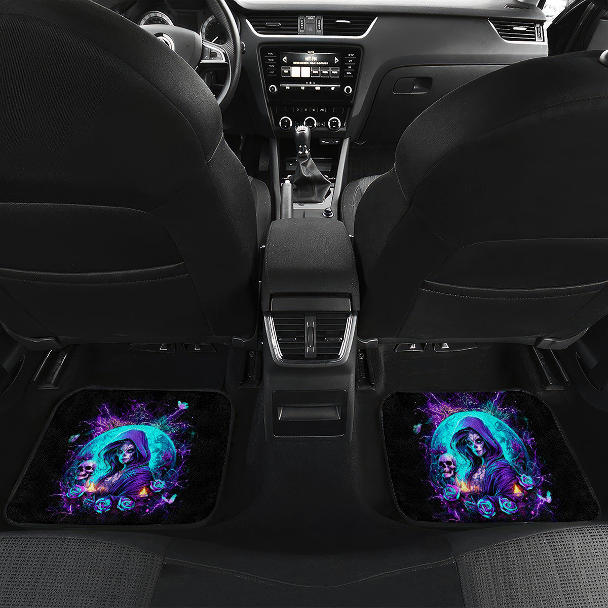 Witch Skull Car Mats Hello Darkness My Old Friend - Wonder Print Shop