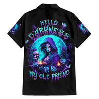 Witch Skull Family Matching Long Sleeve Bodycon Dress and Hawaiian Shirt Hello Darkness My Old Friend - Wonder Print Shop