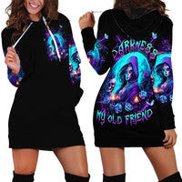 Witch Skull Hoodie Dress Hello Darkness My Old Friend - Wonder Print Shop