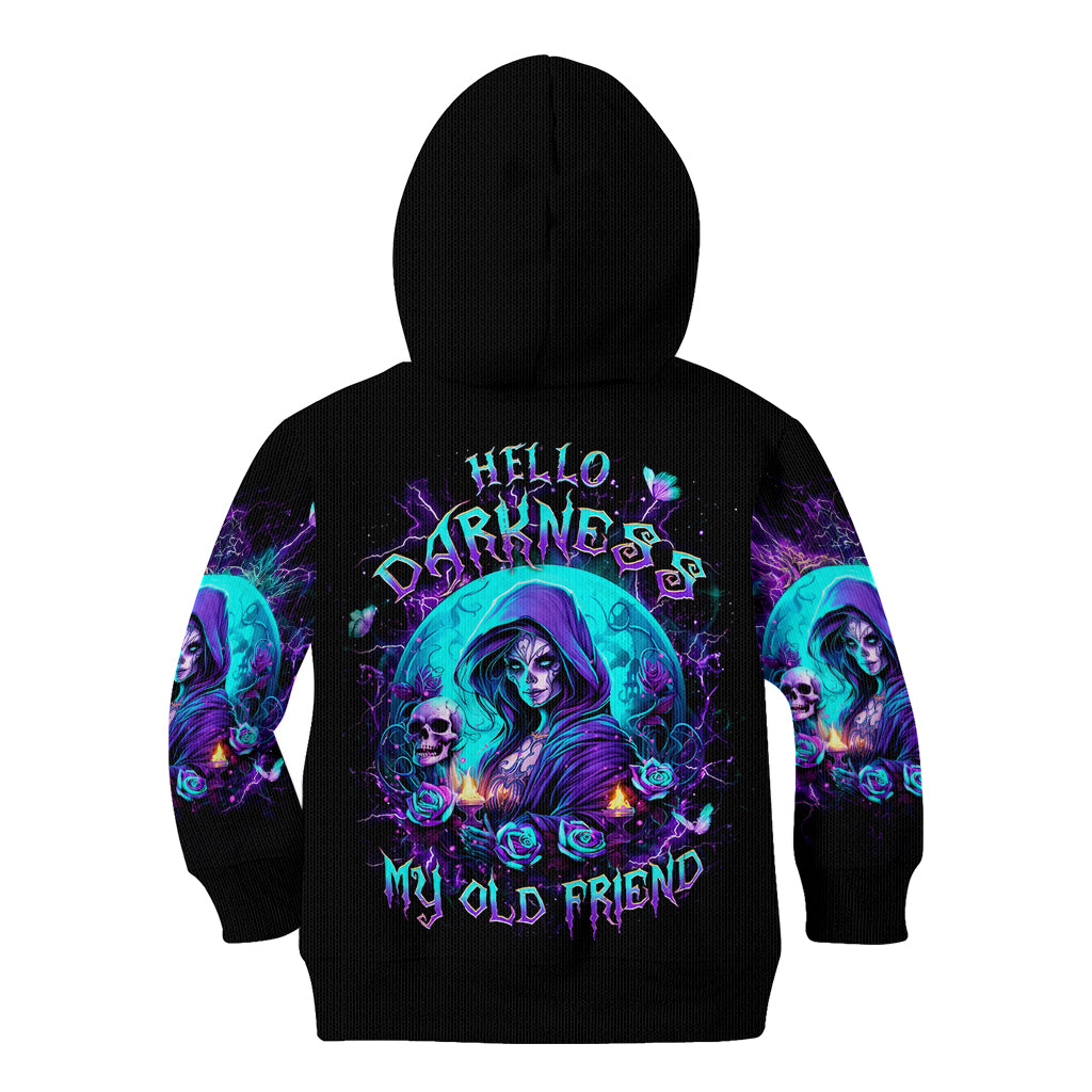 Witch Skull Kid Hoodie Hello Darkness My Old Friend - Wonder Print Shop