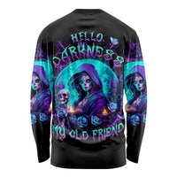 Witch Skull Long Sleeve Shirt Hello Darkness My Old Friend - Wonder Print Shop