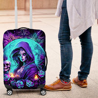Witch Skull Luggage Cover Hello Darkness My Old Friend - Wonder Print Shop