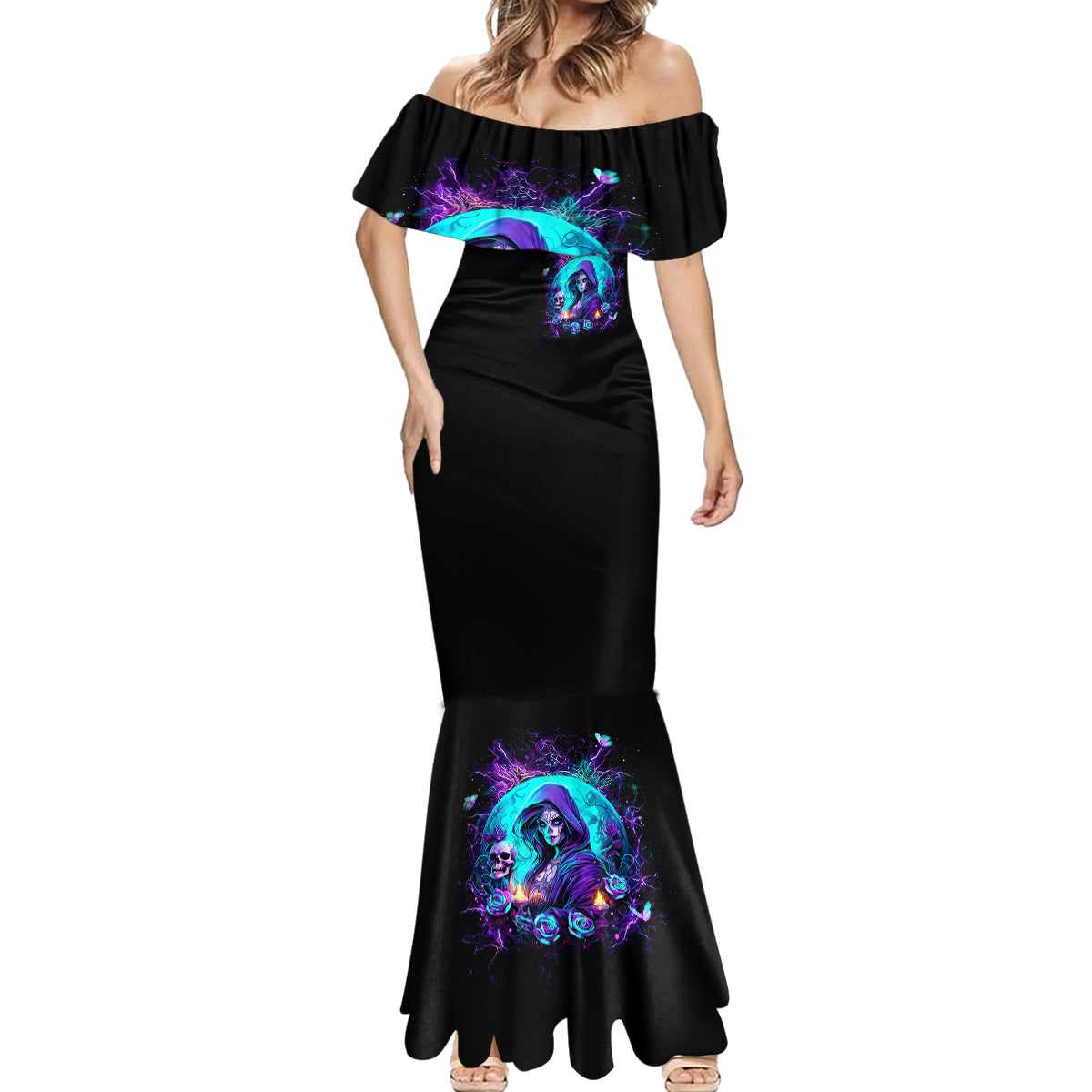 Witch Skull Mermaid Dress Hello Darkness My Old Friend - Wonder Print Shop