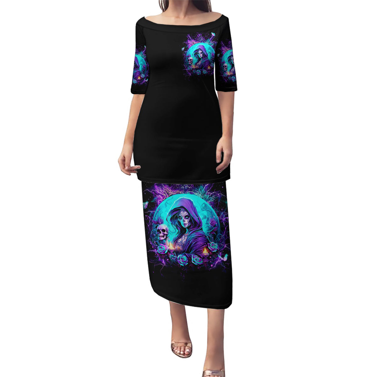 Witch Skull Puletasi Hello Darkness My Old Friend - Wonder Print Shop