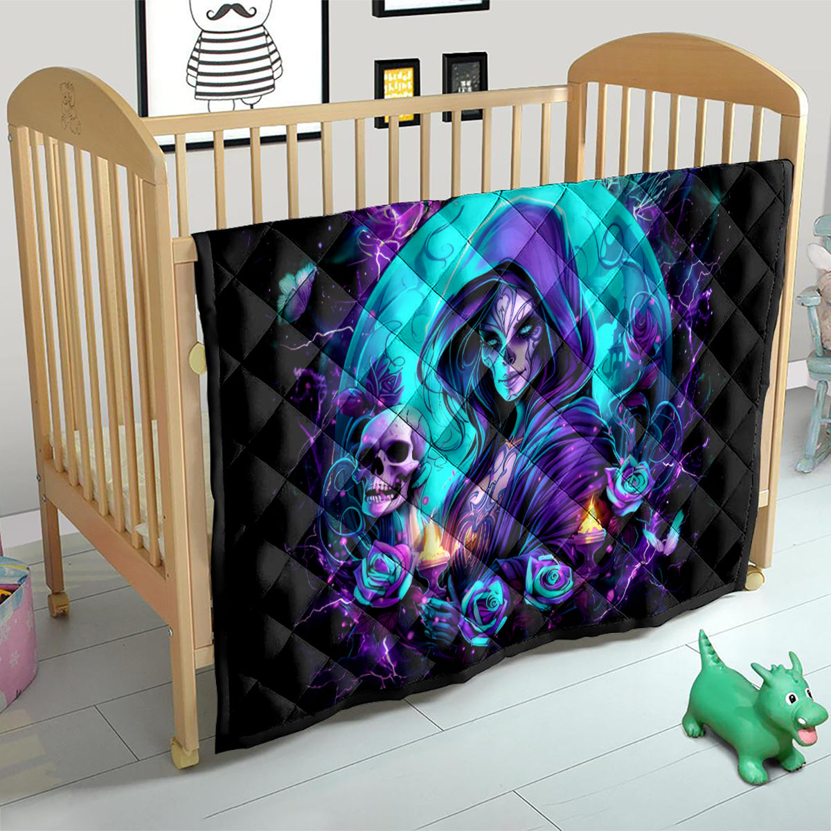 Witch Skull Quilt Hello Darkness My Old Friend - Wonder Print Shop