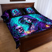 Witch Skull Quilt Bed Set Hello Darkness My Old Friend - Wonder Print Shop