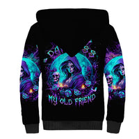 Witch Skull Sherpa Hoodie Hello Darkness My Old Friend - Wonder Print Shop