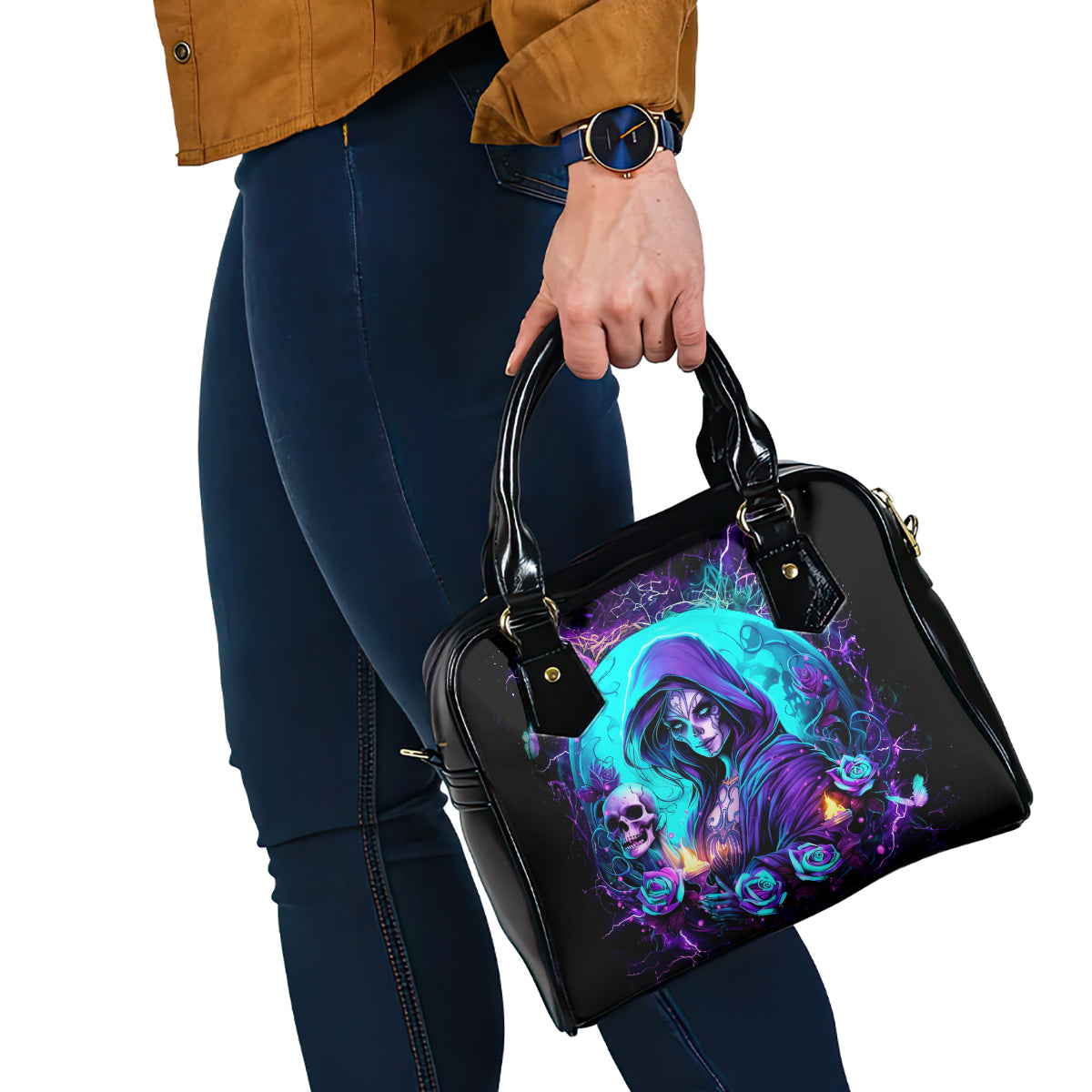 Witch Skull Shoulder Handbag Hello Darkness My Old Friend