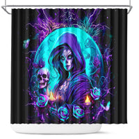 Witch Skull Shower Curtain Hello Darkness My Old Friend