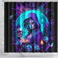 Witch Skull Shower Curtain Hello Darkness My Old Friend