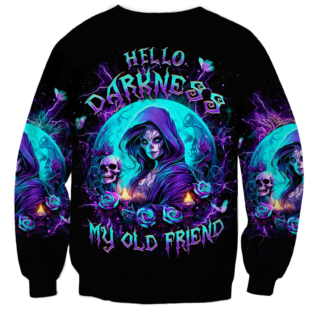 Witch Skull Sweatshirt Hello Darkness My Old Friend - Wonder Print Shop