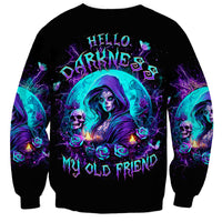 Witch Skull Sweatshirt Hello Darkness My Old Friend - Wonder Print Shop
