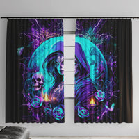 Witch Skull Window Curtain Hello Darkness My Old Friend - Wonder Print Shop