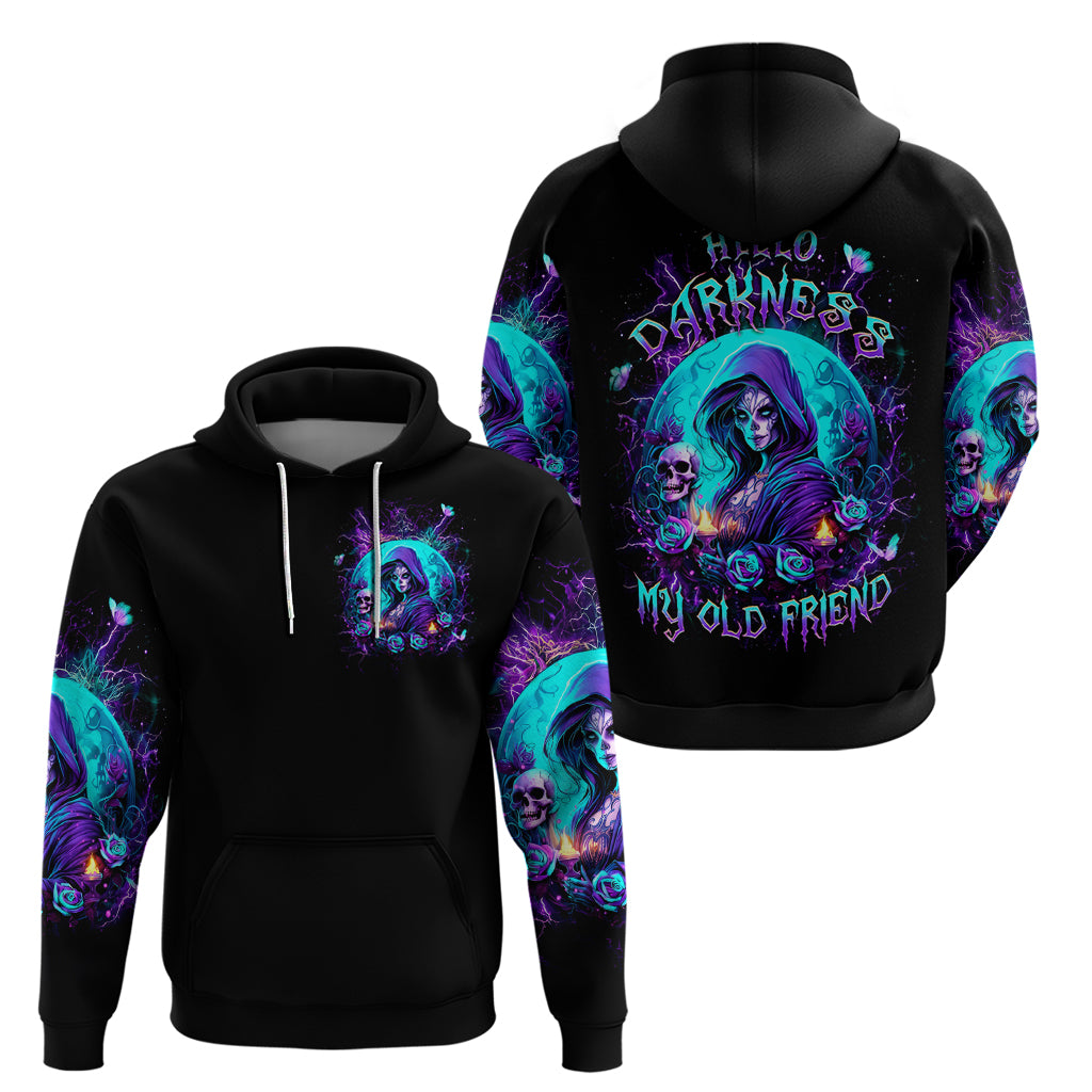 Witch Skull Zip Hoodie Hello Darkness My Old Friend - Wonder Print Shop
