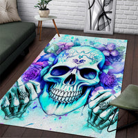 Rose SKull Area Rug My Give A Fuck Is Broken But My Go Fuck Yourself Is Fully Functional - Wonder Print Shop