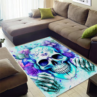 Rose SKull Area Rug My Give A Fuck Is Broken But My Go Fuck Yourself Is Fully Functional - Wonder Print Shop