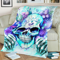 Rose SKull Blanket My Give A Fuck Is Broken But My Go Fuck Yourself Is Fully Functional