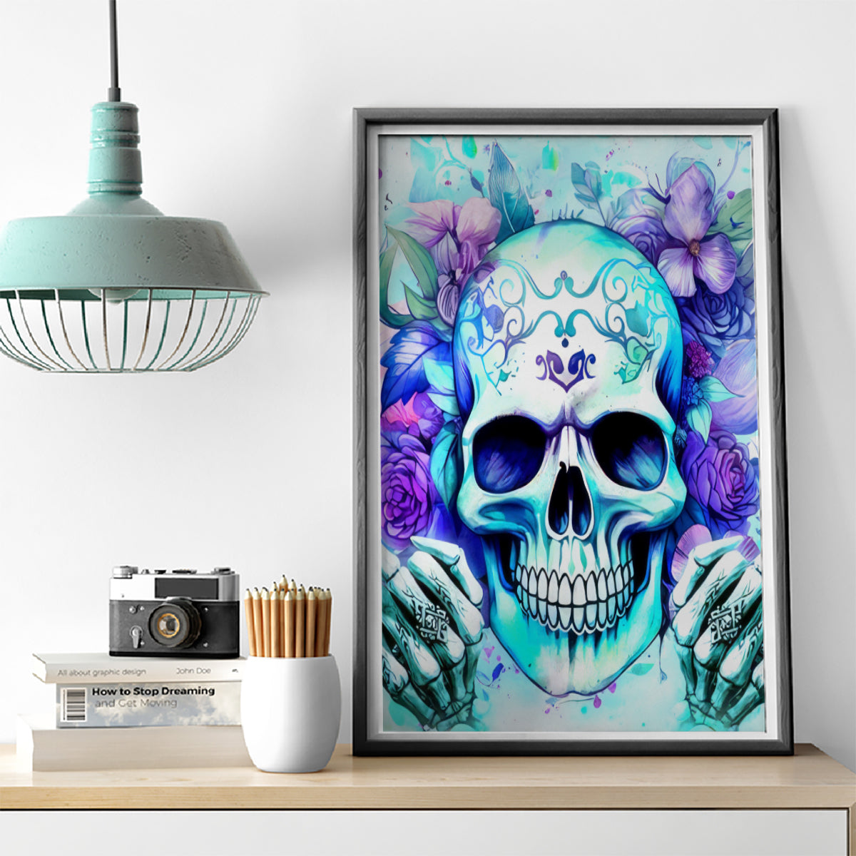 Rose SKull Canvas Wall Art My Give A Fuck Is Broken But My Go Fuck Yourself Is Fully Functional - Wonder Print Shop