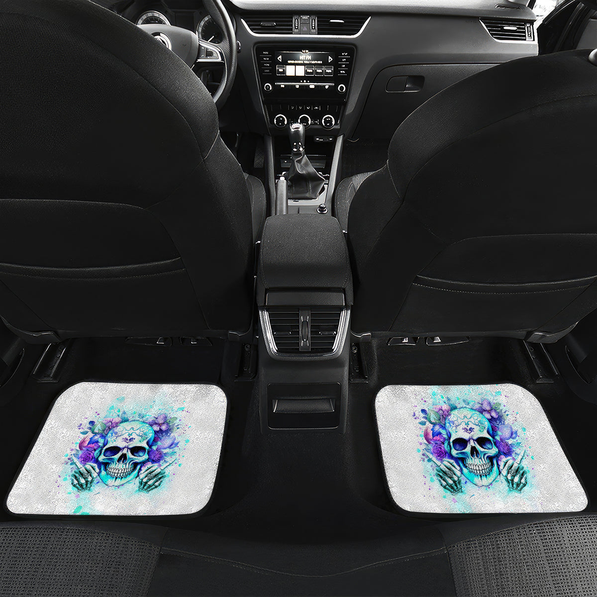 Rose SKull Car Mats My Give A Fuck Is Broken But My Go Fuck Yourself Is Fully Functional - Wonder Print Shop
