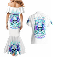 Rose SKull Couples Matching Mermaid Dress and Hawaiian Shirt My Give A Fuck Is Broken But My Go Fuck Yourself Is Fully Functional - Wonder Print Shop