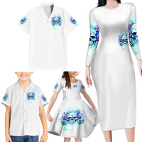 Rose SKull Family Matching Long Sleeve Bodycon Dress and Hawaiian Shirt My Give A Fuck Is Broken But My Go Fuck Yourself Is Fully Functional - Wonder Print Shop