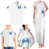 Rose SKull Family Matching Tank Maxi Dress and Hawaiian Shirt My Give A Fuck Is Broken But My Go Fuck Yourself Is Fully Functional - Wonder Print Shop