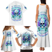 Rose SKull Family Matching Tank Maxi Dress and Hawaiian Shirt My Give A Fuck Is Broken But My Go Fuck Yourself Is Fully Functional - Wonder Print Shop