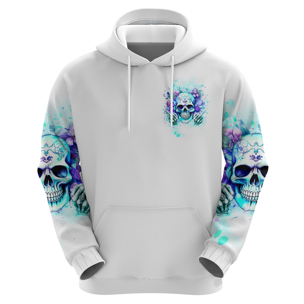 Rose SKull Hoodie My Give A Fuck Is Broken But My Go Fuck Yourself Is Fully Functional - Wonder Print Shop